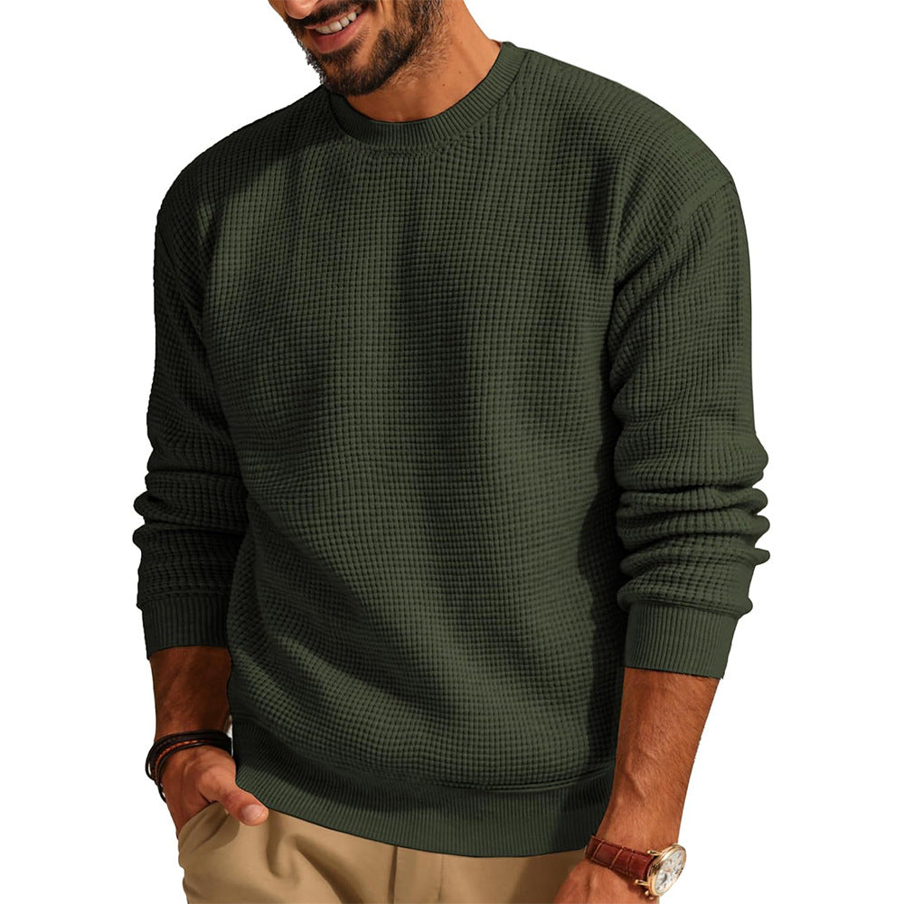 Herren Waffelstrick-Pullover mit Rundhalsausschnitt Echo Archiv