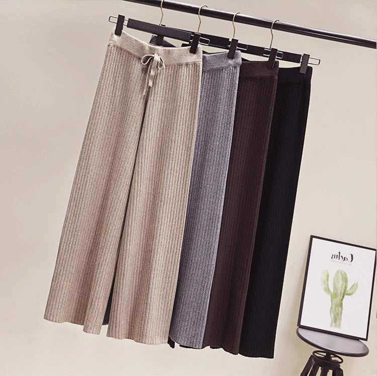 Damen Bequeme Rippstrickhose mit Kordelzug Echo Archiv