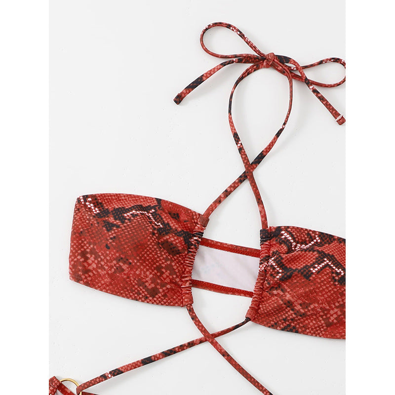 Damen Triangel-Bikini-Set mit raffiniertem Wickeldesign und dekorativen Schnürknoten Echo Archiv