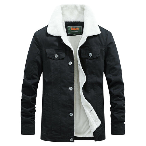 Herren Sherpa-gefütterte Truckerjacke aus robustem Canvas mit Umlegekragen Echo Archiv