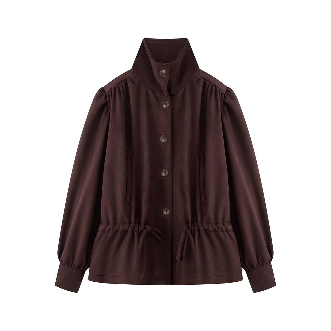 Damen Kurzjacke mit Stehkragen, Tunnelzug und Ballonärmeln Echo Archiv
