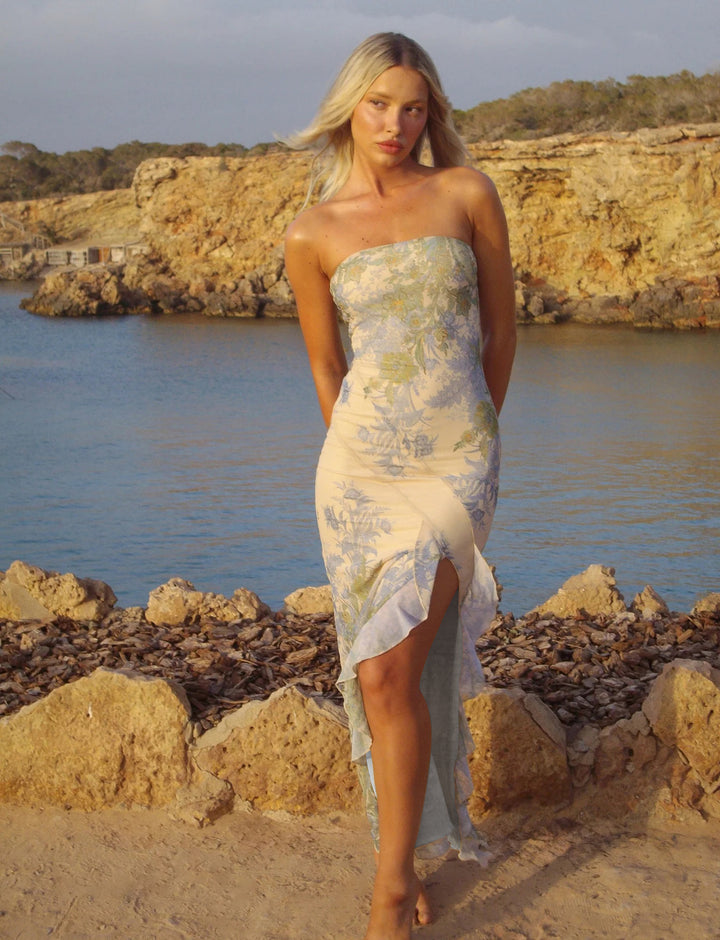 Damen Sommerliches Strandkleid mit elegantem seitlichem Schlitz Echo Archiv
