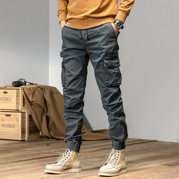 Herren Schmale Utility-Cargojogger aus Ripstop mit Elastikbund, Kordelzug und Mehrfachtaschen Echo Archiv