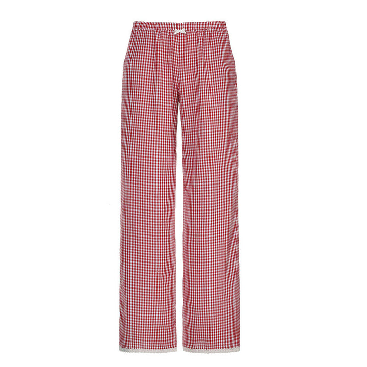 Damen lässige und bequeme Schlafhose mit hohe Taille und Kordelzug Echo Archiv