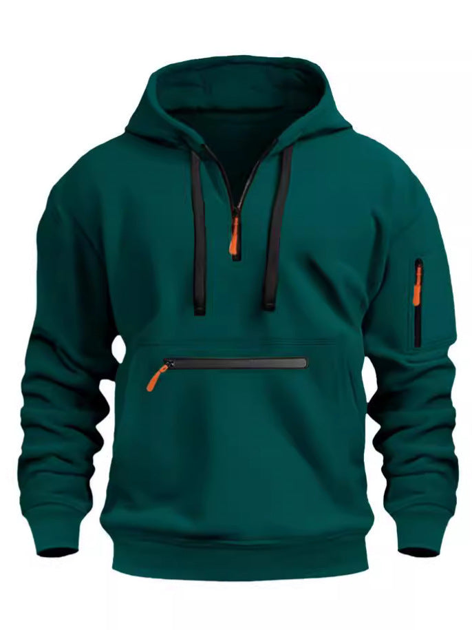 Herren Sportlicher Kapuzenpullover mit praktischen Reißverschlusstaschen Echoarchiv