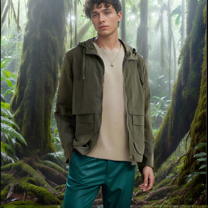 Herren leichte Jacke im lässigen Stil mit großzügigen Taschen Echoarchiv