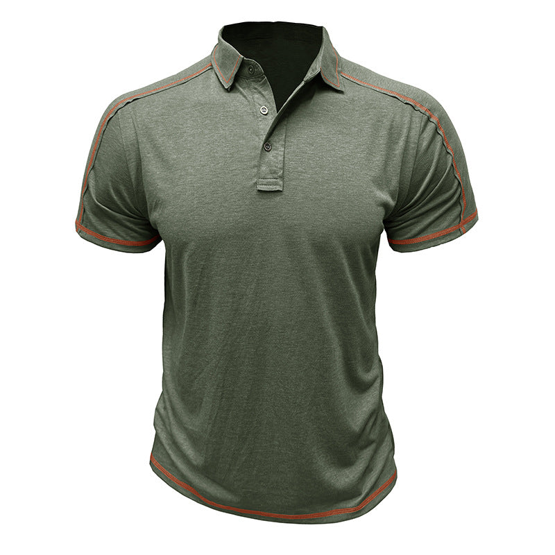 Herren Poloshirt mit modischen Kontrastnähten und atmungsaktivem Stoff Echoarchiv