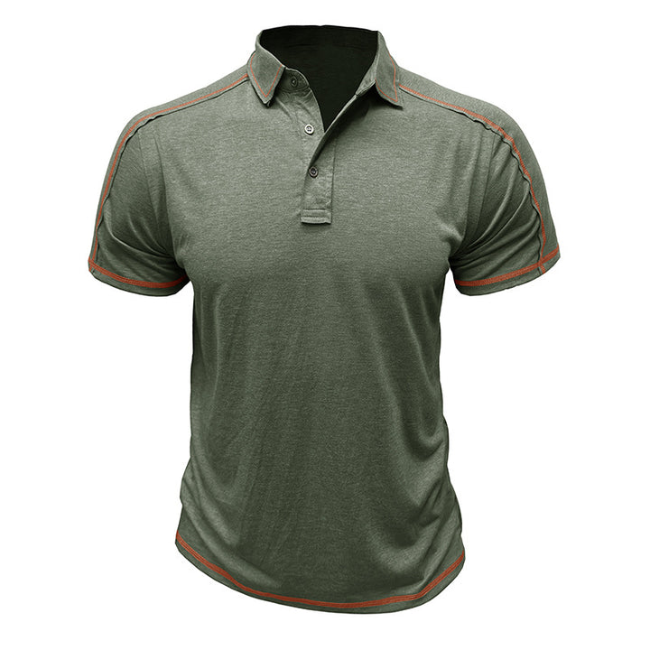 Herren Poloshirt mit modischen Kontrastnähten und atmungsaktivem Stoff Echoarchiv
