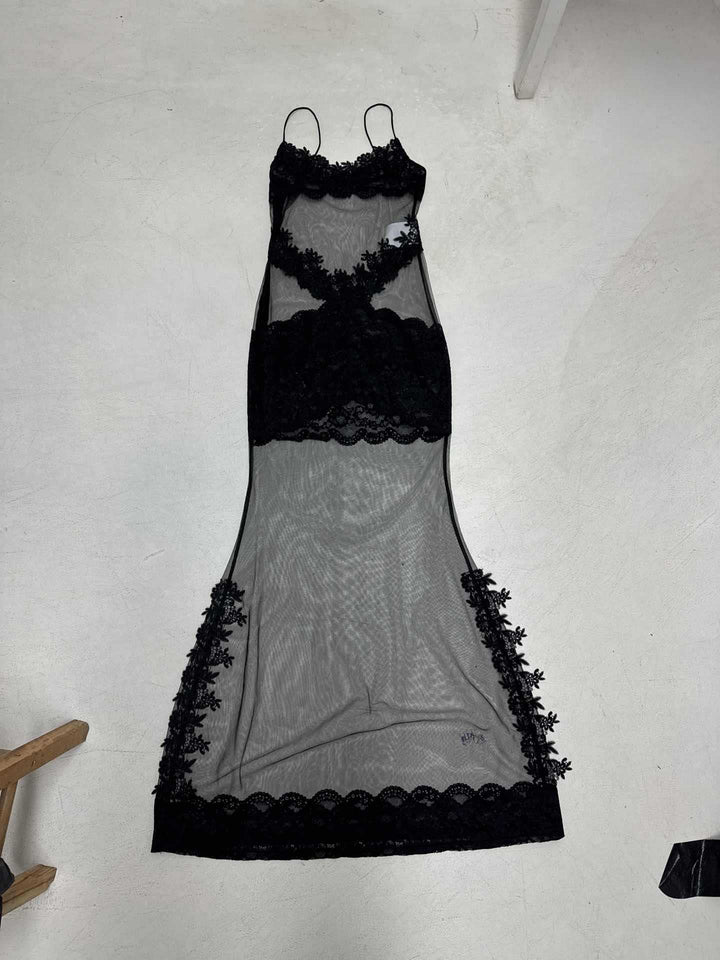 Damen Spitzenkleid mit verführerischen Transparenzen und eleganten Applikationen Echo Archiv
