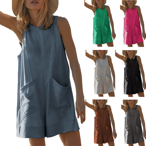 Damen Lässiger Jumpsuit mit praktischen Taschen und weit geschnittenem Design Echoarchiv