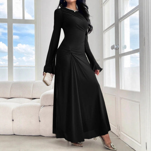 Damen Maxikleid mit geraffter Taillenpartie und Glockenärmeln Echo Archiv