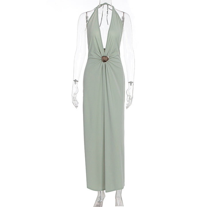 Damen Elegantes Wickelkleid mit tiefer V-Ausschnitt und raffiniertem Gürtel Echo Archiv