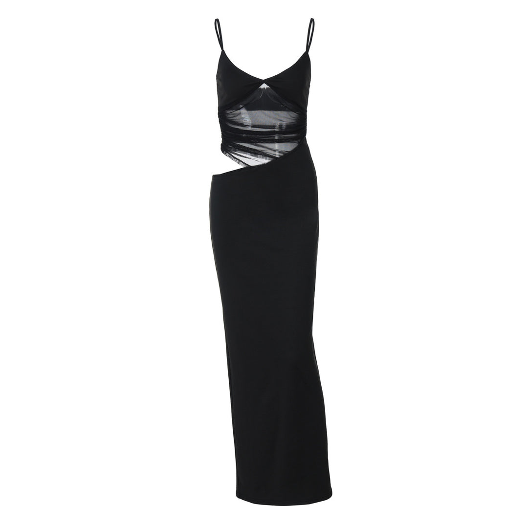 Damen Figurnahes Kleid mit transparenter Einsätze Echo Archiv