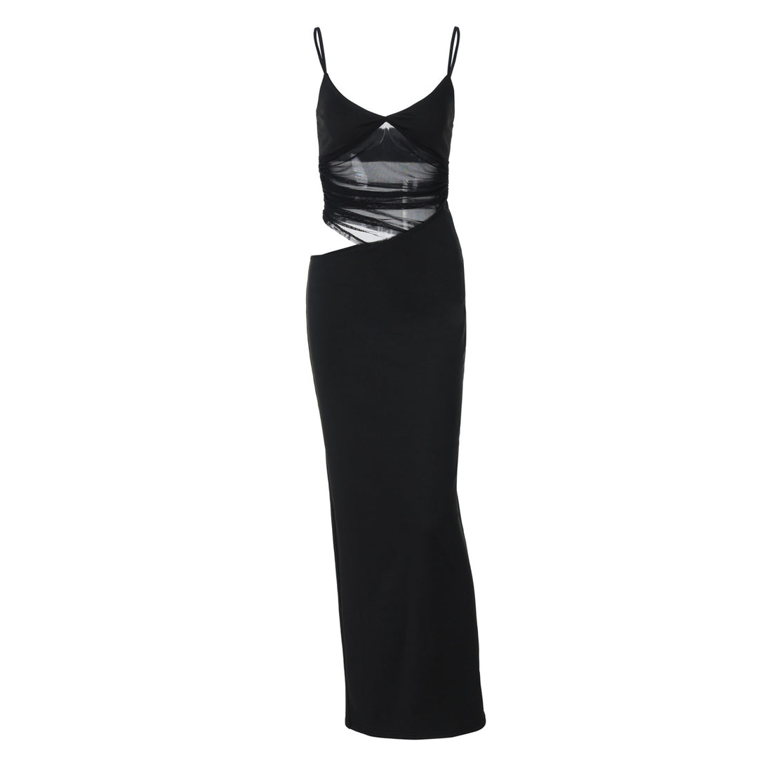 Damen Figurnahes Kleid mit transparenter Einsätze – Élara