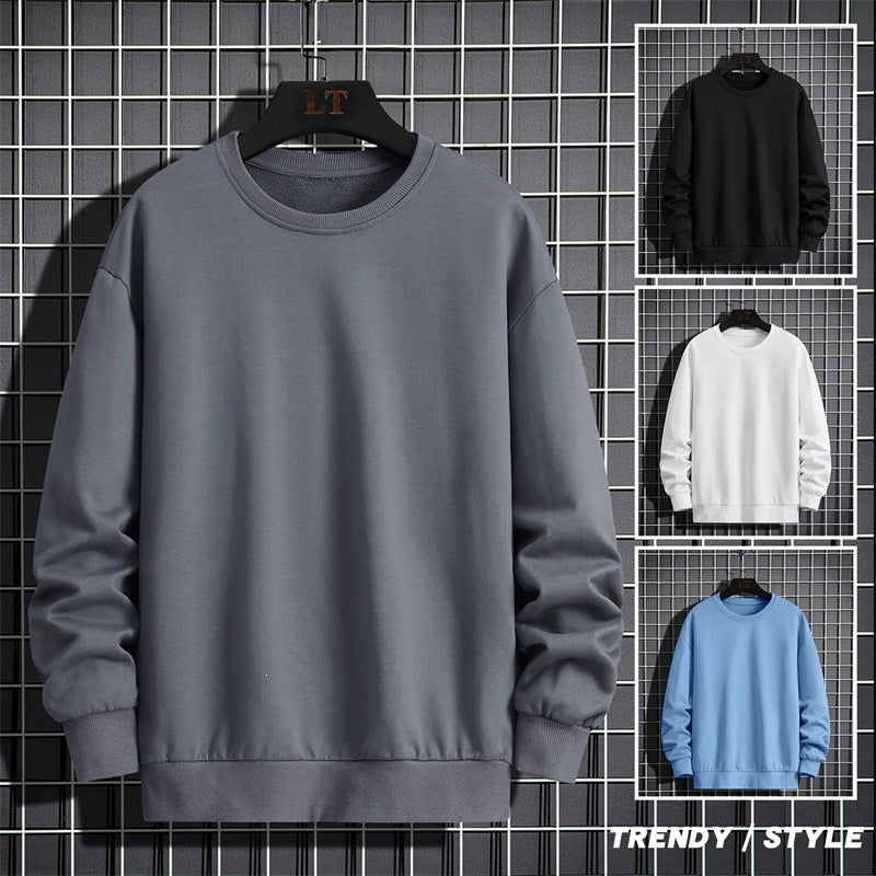 Herren Schlichtes Oversize Rundhals‑Sweatshirt aus schwerer Baumwollmischung mit gerippten Bündchen Echoarchiv