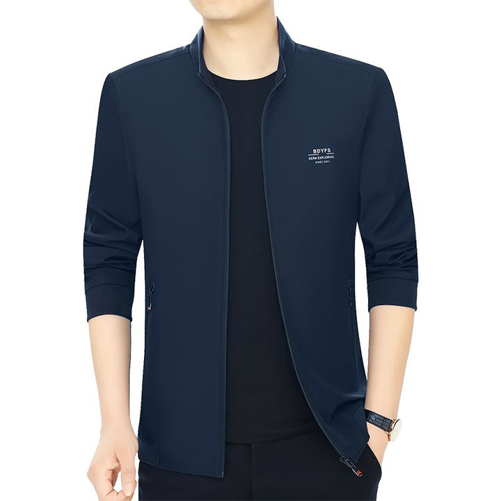 Herren Feldjacke mit Kontrast-Einsätzen und Brust-Reißverschlusstasche – Taviero