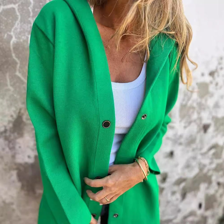 Damen Kapuzen‑Mantel mit Druckknöpfen und Oversize‑Silhouette Echo Archiv