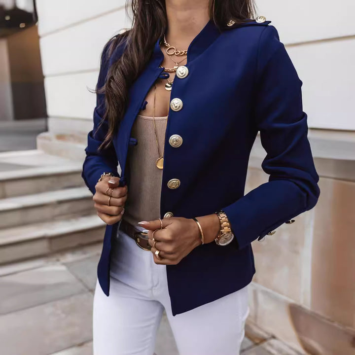 Damen nan militärischer Blazer mit Stehkragen und dekorativen Goldknöpfen Echo Archiv