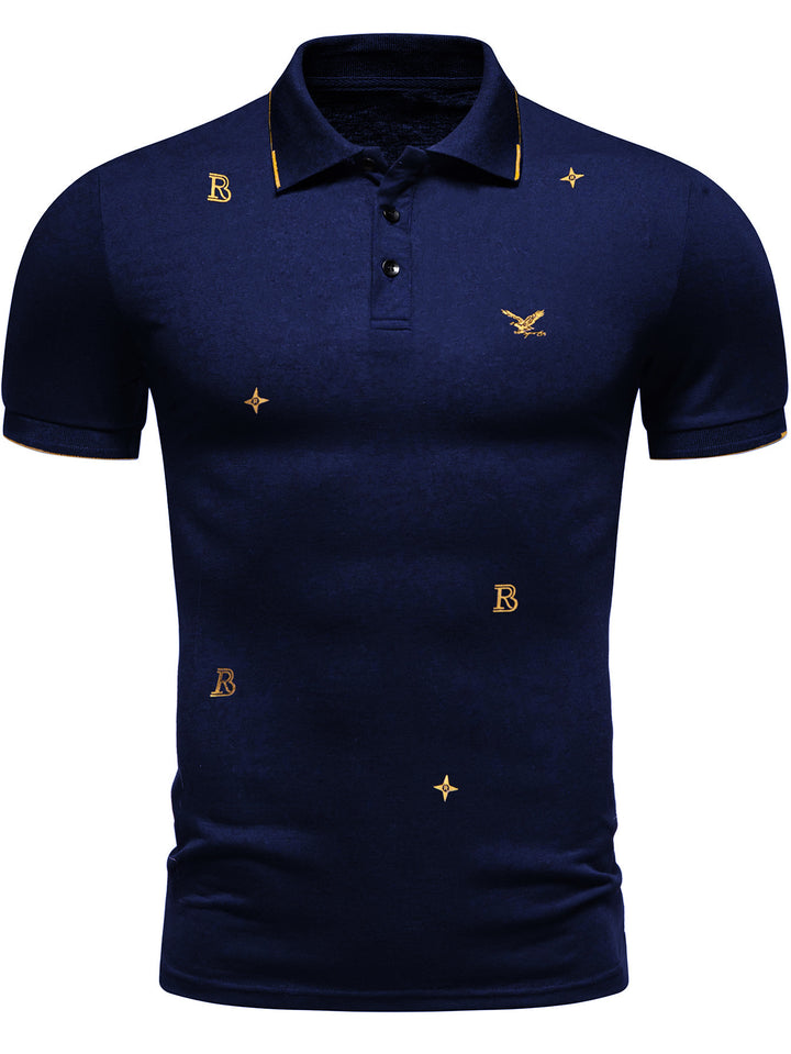 Herren Polohemd mit modischem Stickdesign und hochwertigem Stoff Echoarchiv