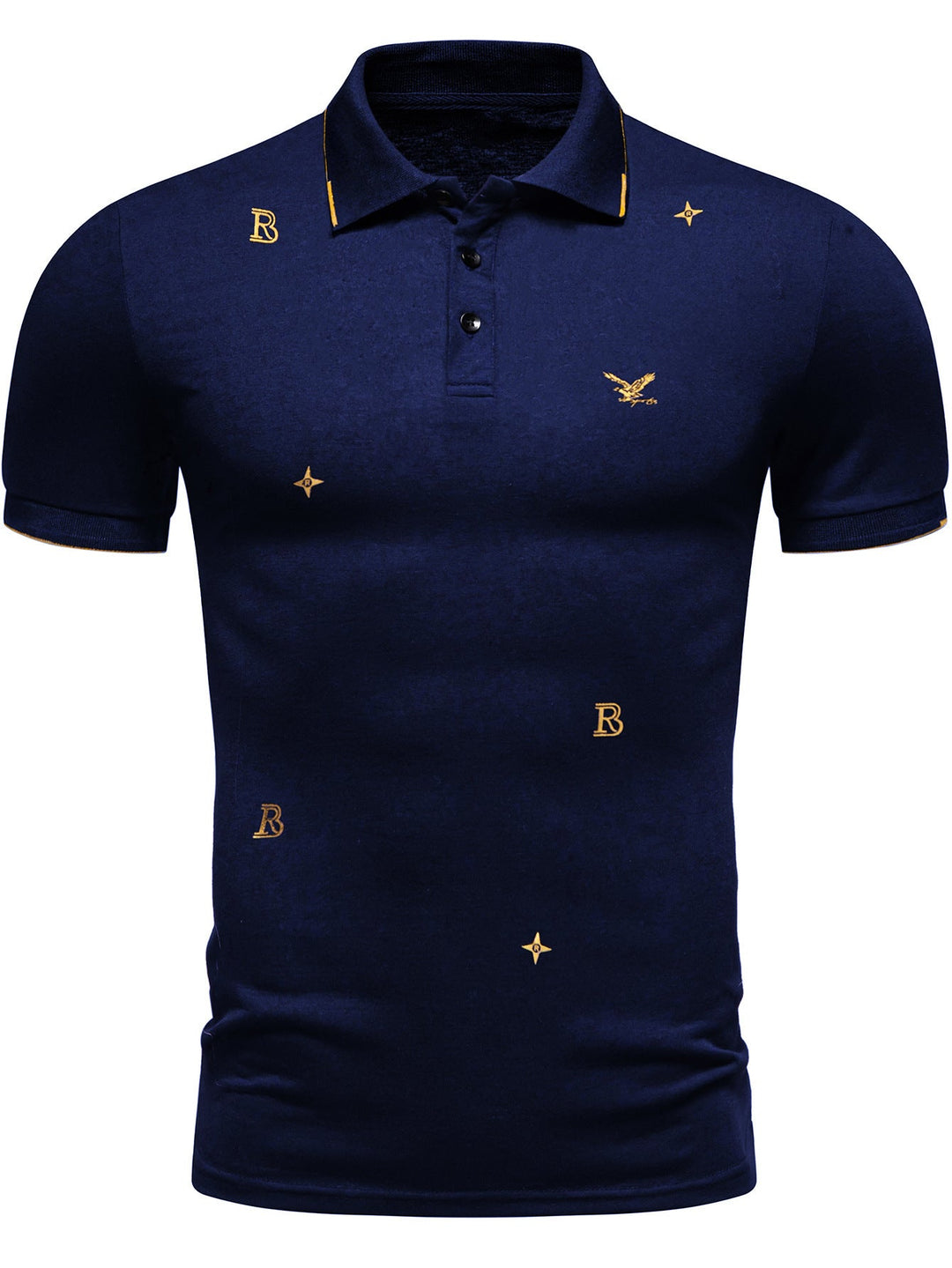 Herren Polohemd mit modischem Stickdesign und hochwertigem Stoff – Cavello