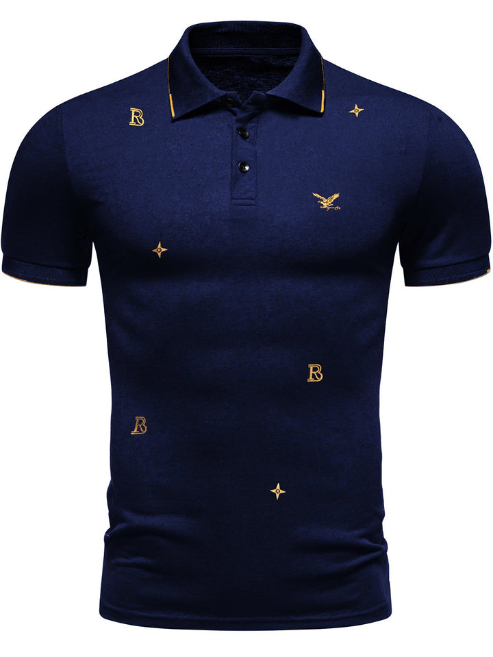 Herren Polohemd mit modischem Stickdesign und hochwertigem Stoff – Cavello