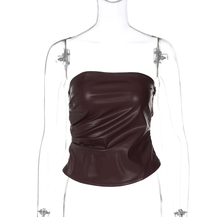 Damen ärmelloses Satin-Top mit elegantem Raffungselement Echo Archiv
