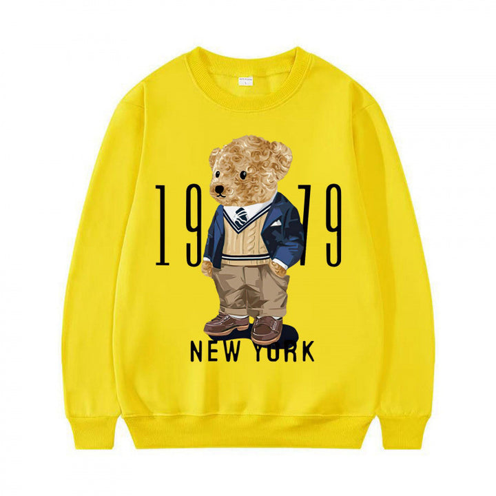 Damen Gemütlicher Sweatshirt mit Bärenmotiv Echoarchiv