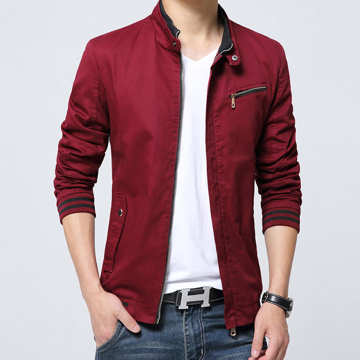 Herren sportliche Übergangsjacke mit Kinnschutz und praktischen Taschen Echoarchiv