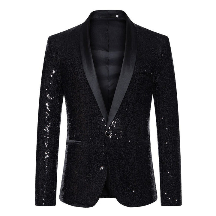 Herren glamouröser Pailletten-Blazer mit modernem Schnitt Echoarchiv