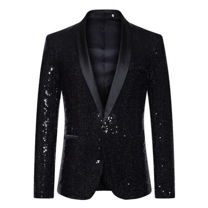 Herren Pailletten-Blazer mit Schalkragen – Tianoro