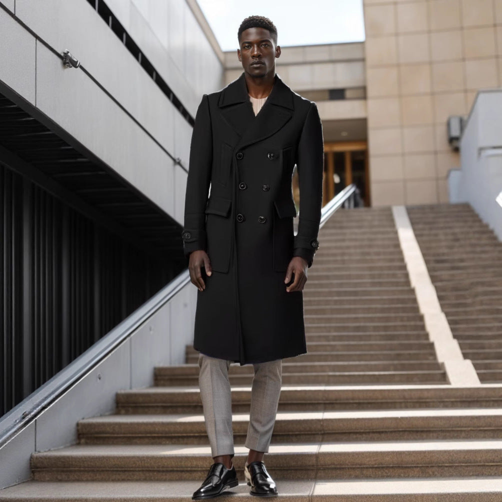 Herren klassischer Dufflecoat mit doppeltem Knopfverschluss und praktischen Taschen Echoarchiv