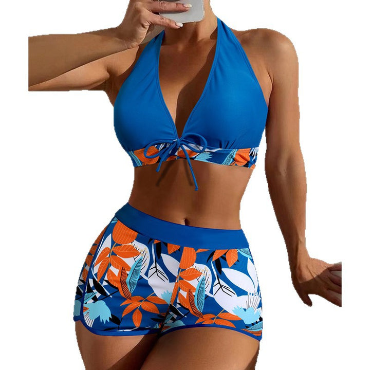 Damen Sportliches Crop-Top Bikini-Set mit floralem Druck Echo Archiv