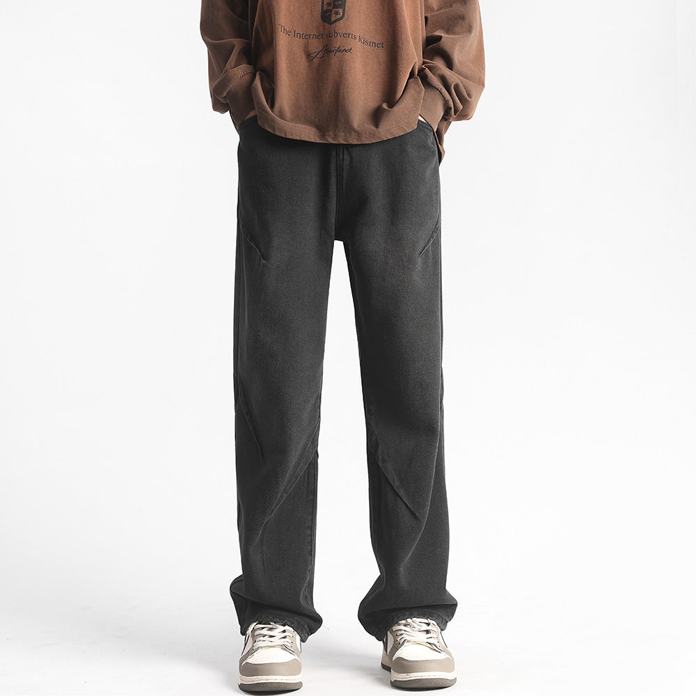 Herren weite Jeanshose mit einzigartigen Steppdetails Echoarchiv