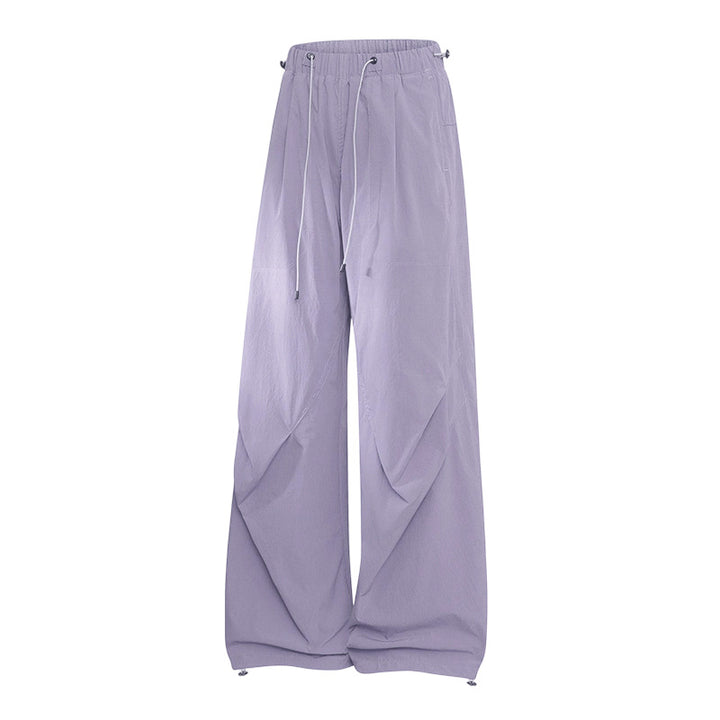 Damen Weite Palazzo-Hose mit Tunnelzugbund, drapierten Falten & verstellbarem Saum Echoarchiv