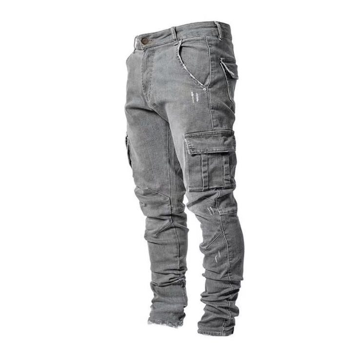 Herren Eng geschnittene Cargo-Jeans mit Stretch und Mehrfach-Taschen Echo Archiv