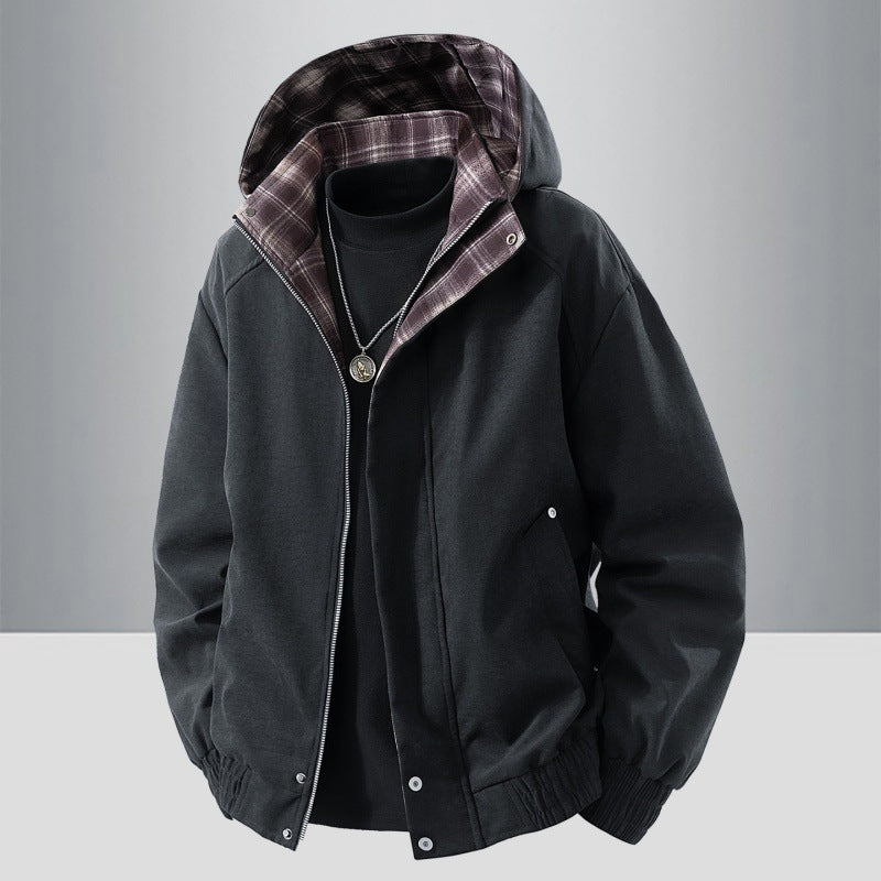Herren Kapuzenjacke mit Karo-Futter Echo Archiv