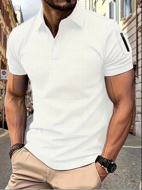 Herren Poloshirt mit modernem Muster Echoarchiv