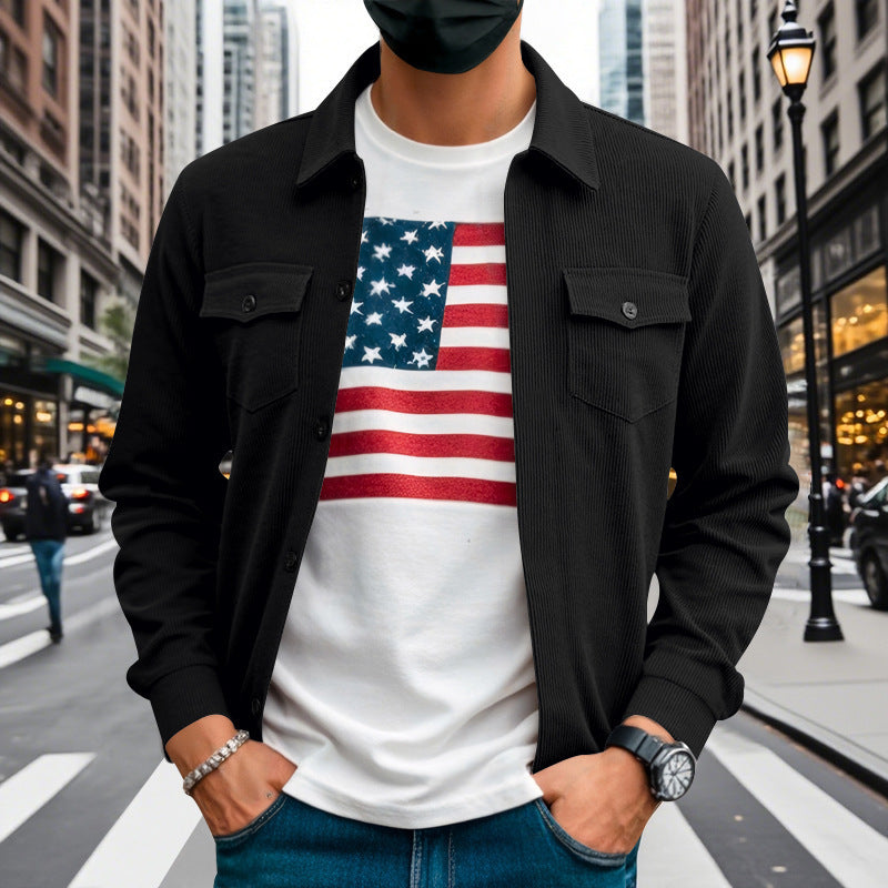 Herren lässige Hemdjacke im strukturierten Design Echoarchiv
