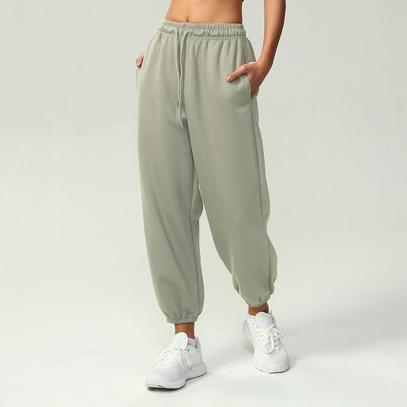 Damen nan atmungsaktive Performance-Joggerhose mit hohem Komfortbund, verstellbarem Kordelzug und elastischen Schlauchbündchen Echo Archiv