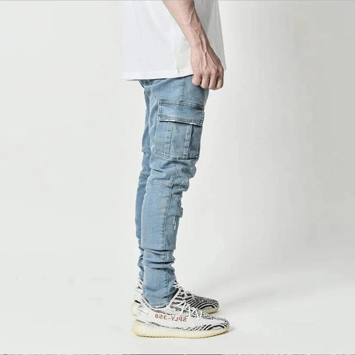 Herren Cargo-Jeans mit multifunktionalen Taschen und modernem Slim-Fit Schnitt Echoarchiv