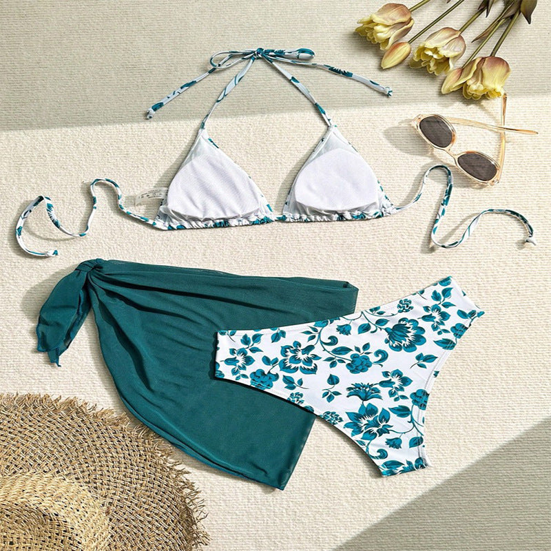 Damen Triangel-Bikini Set mit floralem Design und schickem Wickeltuch Echo Archiv