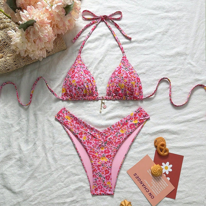 Damen Triangel-Bikini mit Blütenmuster Echo Archiv