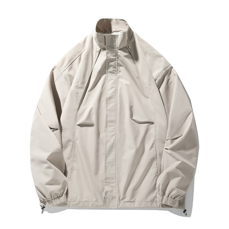 Unisex Leichte technische Windbreaker‑Jacke mit Stehkragen, verdecktem Reißverschluss und verstellbarem Saum Echo Archiv