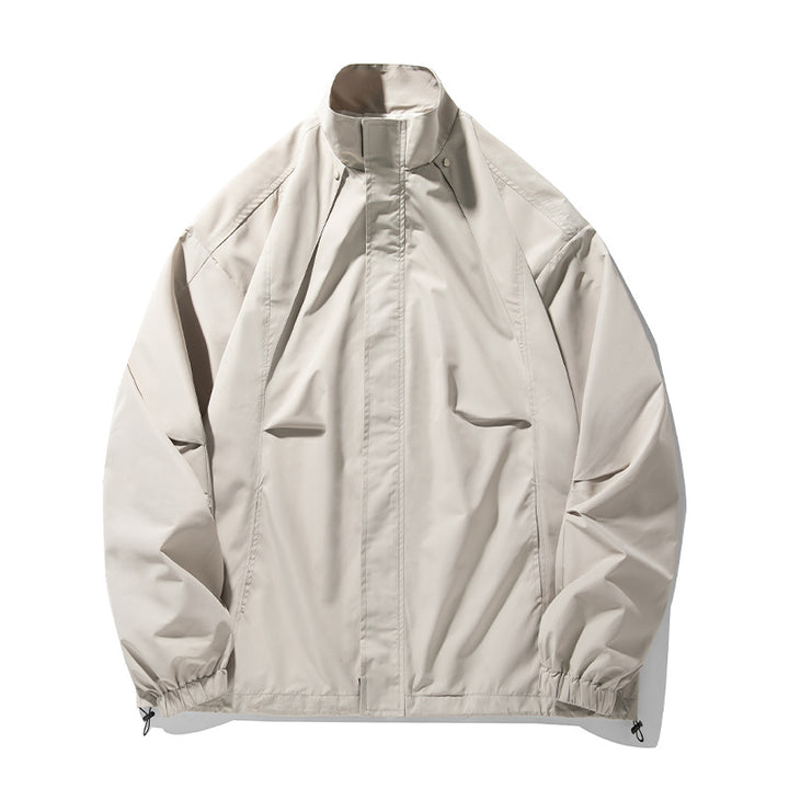 Unisex Leichte technische Windbreaker‑Jacke mit Stehkragen, verdecktem Reißverschluss und verstellbarem Saum Echo Archiv