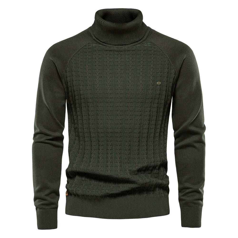 Herren Rollkragenpullover mit strukturiertem Muster Echoarchiv