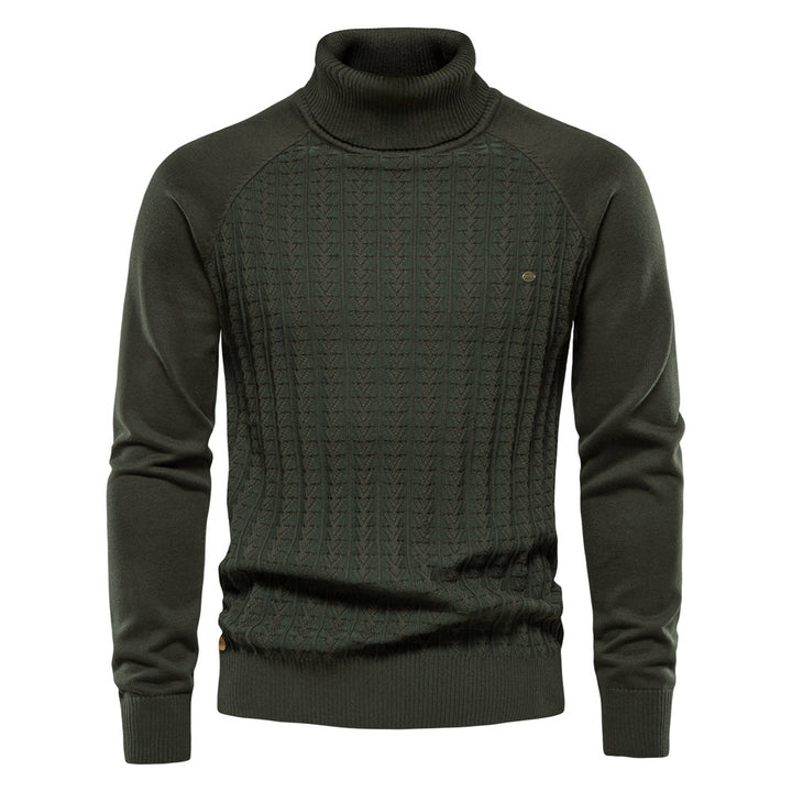 Herren Rollkragenpullover mit strukturiertem Muster Echoarchiv