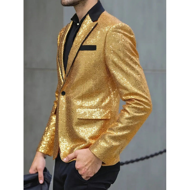 Herren Glamouröse Pailletten-Smokingjacke Echoarchiv