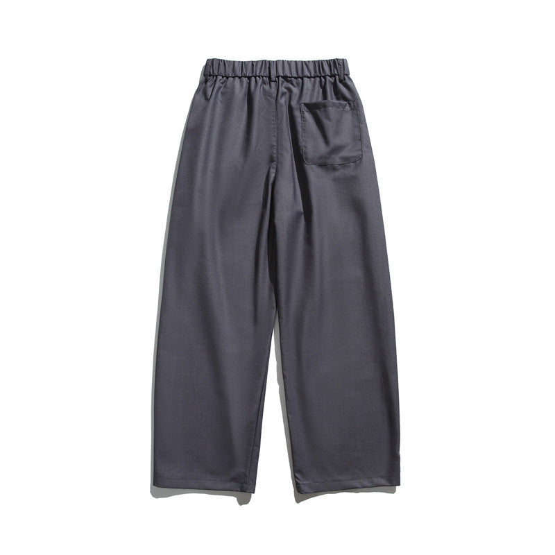 Herren Locker geschnittene Bundfalten-Cropped-Hose mit elastischem Bund und Bügelfalte Echoarchiv