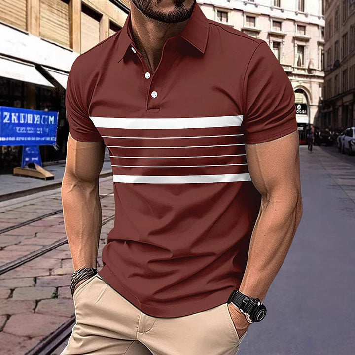Herren Poloshirt mit modischen Streifen und bequemen Stoff Echoarchiv