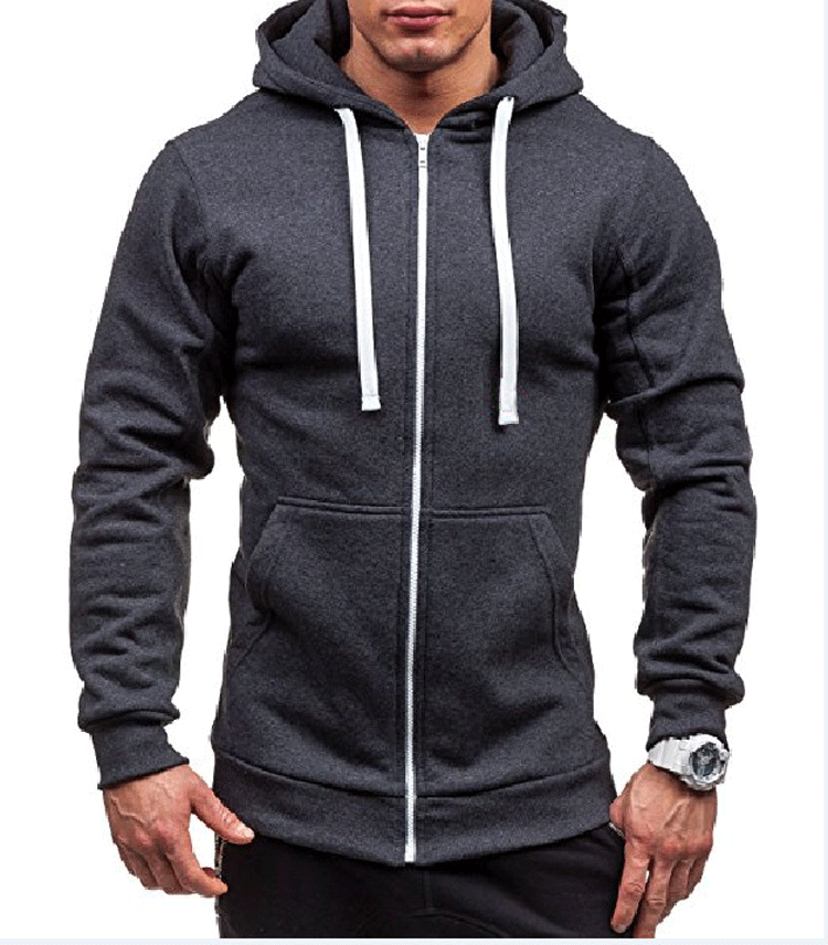 Herren Zip-Hoodie mit seitlichen Taschen und regulierbarem Bund Echoarchiv